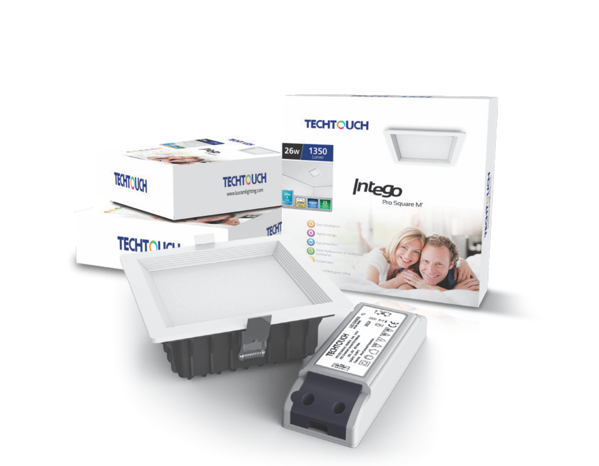 Intego Pro Recessed Ceiling Luminaires Techtouch Square/Rectangular Recess Ceiling
